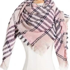 Levency Plaid Ripped Hem Scarf