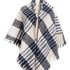 Levency Plaid Ripped Hem Scarf