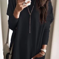 Levency Pockets Long Sleeve Loose T Shirt