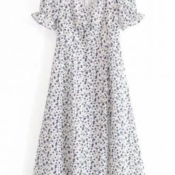 Levency New In Print Slit Short Sleeve Dress