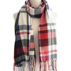 Levency Plaid Tassels Scarf