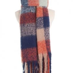 Levency New In Tassels Color Block Scarf