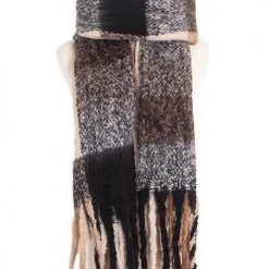 Levency New In Tassels Color Block Scarf