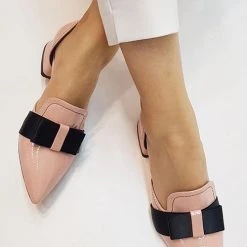 Levency Bow Pointed Flats New In