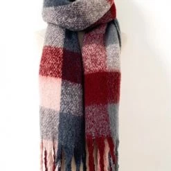 Levency New In Tassels Color Block Scarf