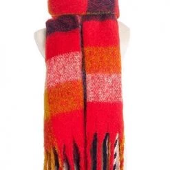 Levency New In Tassels Color Block Scarf
