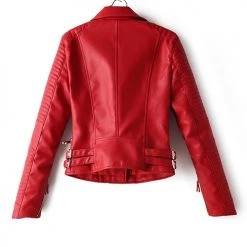 Levency Zipper Slim Leather Jackets New In