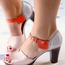 Levency Ankle Strap Chunky Heel Sandals