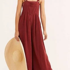 Levency Adjustable Straps Pockets Wide Leg Jumpsuits New In