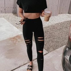 Levency Ripped Yoga Leggings New In