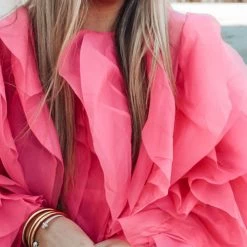 Levency Chiffon Flounced Long Sleeve Top New In