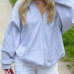 Levency Pockets Loose Hoodie Coat