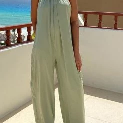 Levency Halter Neck Backless Jumpsuits