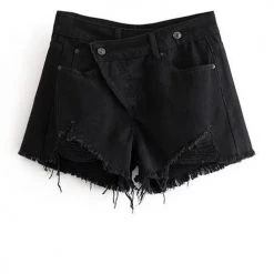Levency Crossover Ripped Denim Shorts New In