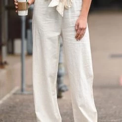 Levency Bow Tie Straight Leg Pants