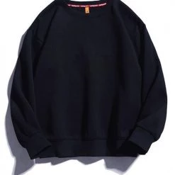 Levency New In Solid O Neck Long Sleeve Hoodie