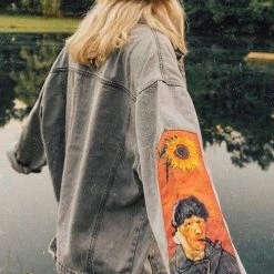 Levency Vincent Van Gogh Embroidered Denim Jacket