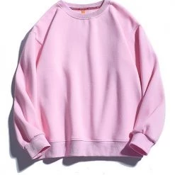 Levency New In Solid O Neck Long Sleeve Hoodie