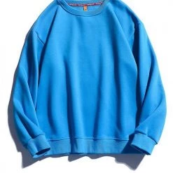 Levency New In Solid O Neck Long Sleeve Hoodie