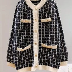 Levency Button Pockets O Neck Cardigan New In