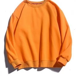 Levency New In Solid O Neck Long Sleeve Hoodie