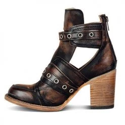 Levency Buckle Cut Out Martin Boots New In