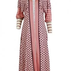 Levency New In Digital Print Long Sleeve Cardigan Coat