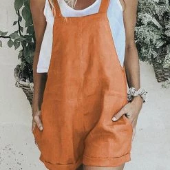 Levency Square Neck Pockets Romper New In