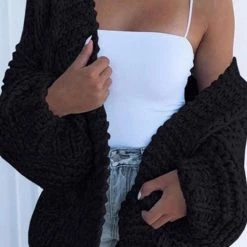 Levency New In Puff Sleeve Loose Cardigan