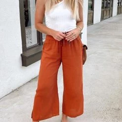 Levency Pockets Linen Loose Pants