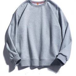 Levency New In Solid O Neck Long Sleeve Hoodie