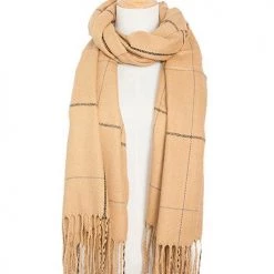 Levency Plaid Tassels Shawl