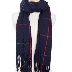 Levency Plaid Tassels Shawl