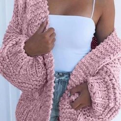 Levency New In Puff Sleeve Loose Cardigan