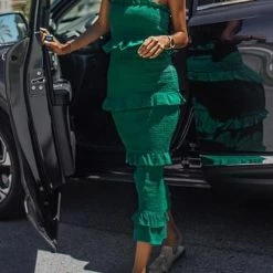 Levency Ruffles Layer Slip Bodycon Dress