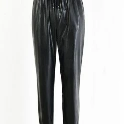 Levency New In PU Drawstring Pocket Pants