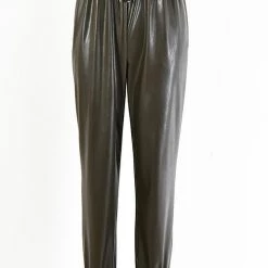 Levency New In PU Drawstring Pocket Pants
