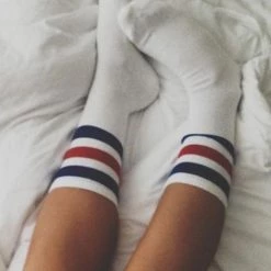 Levency New In Blue Red Stripe Socks