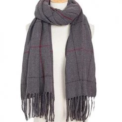 Levency Plaid Tassels Shawl