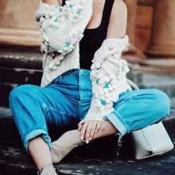 Levency Floral Pearl Button Cardigan