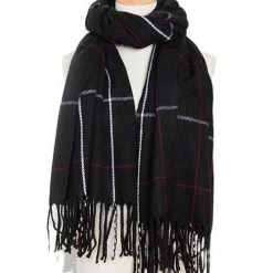 Levency Plaid Tassels Shawl