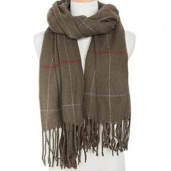 Levency Plaid Tassels Shawl