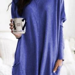 Levency Pockets Long Sleeve Loose T Shirt