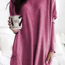 Levency Pockets Long Sleeve Loose T Shirt