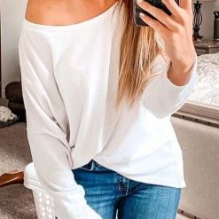 Levency Dew Shoulder Long Sleeve T Shirt New In