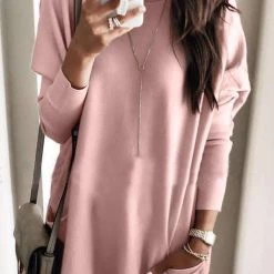 Levency Pockets Long Sleeve Loose T Shirt