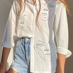 Levency Face Print Loose Shirt New In