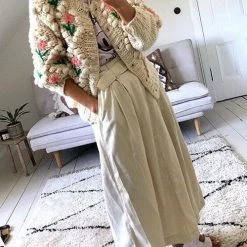 Levency Floral Pearl Button Cardigan