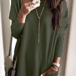 Levency Pockets Long Sleeve Loose T Shirt