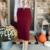 Levency New In Knit Slit Bodycon Skirts